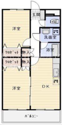 モンロジュマン(2DK/2階)の間取り写真