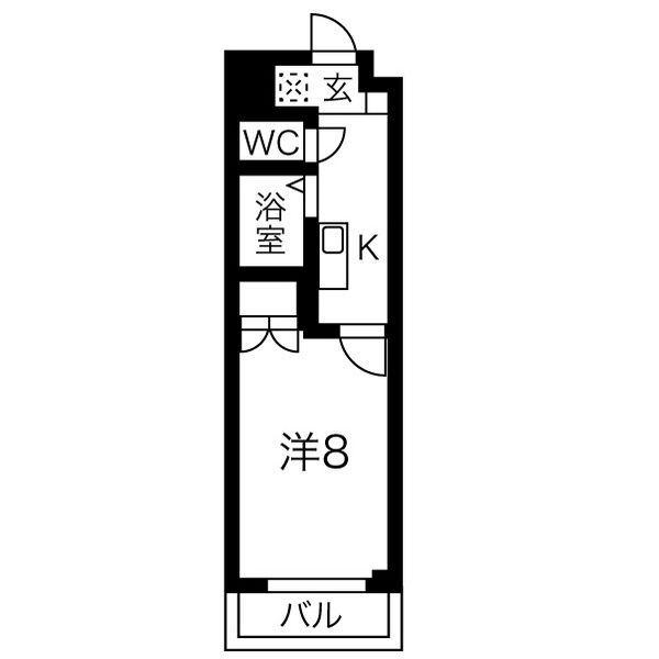 第2メゾンI(1K/1階)の間取り写真
