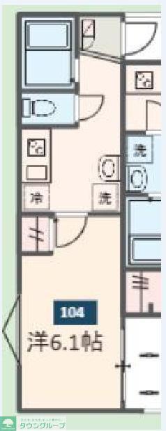 MELDIA上溝(1K/1階)の間取り写真