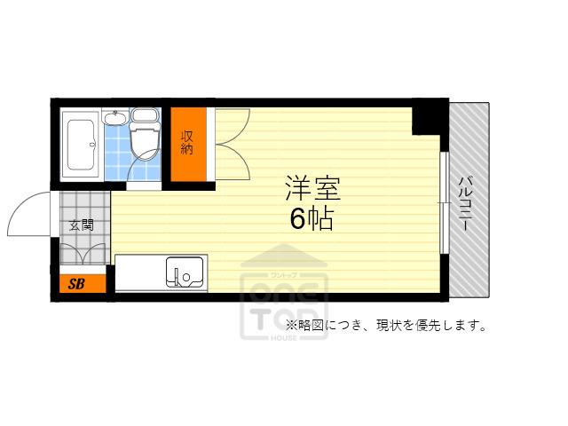 キャロル江坂(ワンルーム/2階)の間取り写真