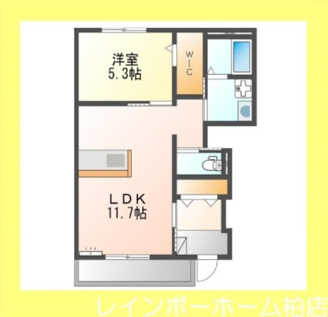 ＪＲ成田線 木下駅 徒歩11分 2階建 築6年(1LDK/1階)の間取り写真