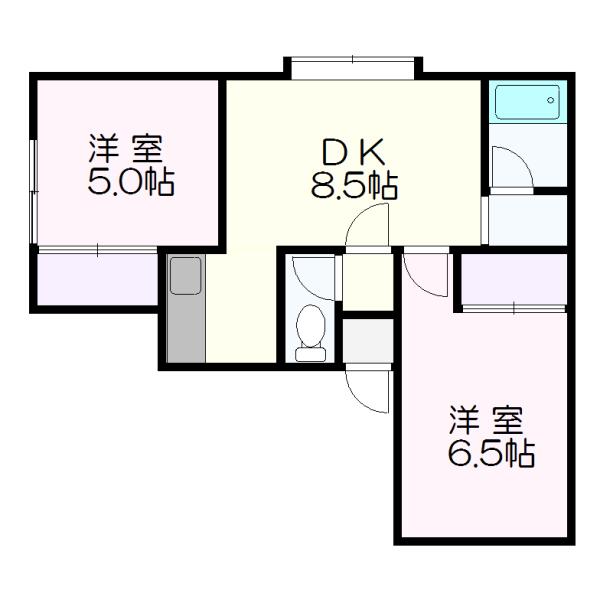 ステージインA45(2DK/2階)の間取り写真