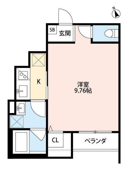 SORA(1K/2階)の間取り写真