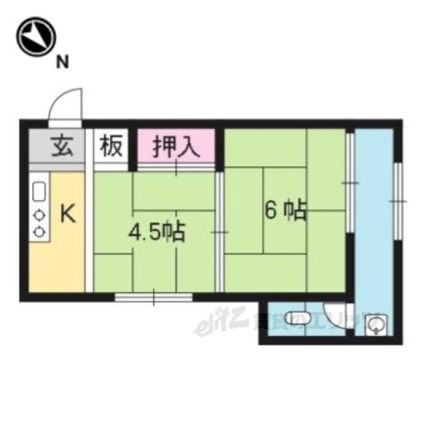 広田荘(2K/2階)の間取り写真