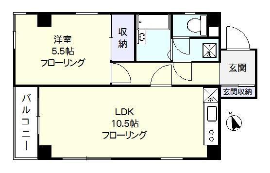 シントミプラザ稲荷町(1LDK/3階)の間取り写真