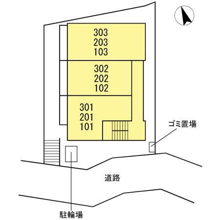 ドゥヴァンクールII303(1LDK/3階)の間取り写真