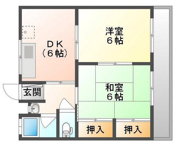 三協コーポ (2DK/3階)の間取り写真