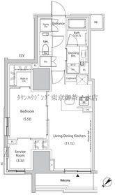 ザ・パークハビオ市ヶ谷イースト(1SLDK/6階)の間取り写真
