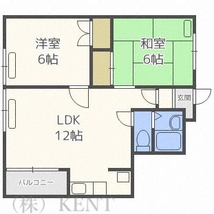 LE JARDIN DE 神宮外苑(1LDK/2階)の間取り写真