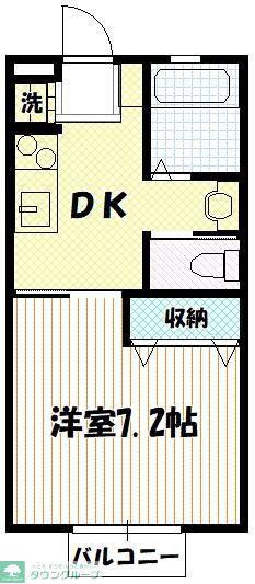 ライフメイツ鶴牧(1DK/1階)の間取り写真