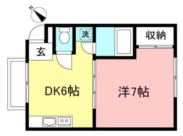 ジュネス鈴木(1DK/1階)の間取り写真