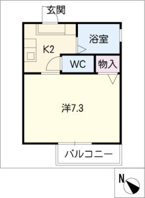 シャンテ(1K/1階)の間取り写真