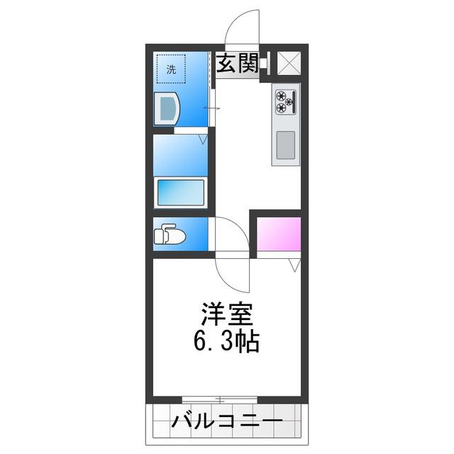 千葉・住吉(1K/2階)の間取り写真