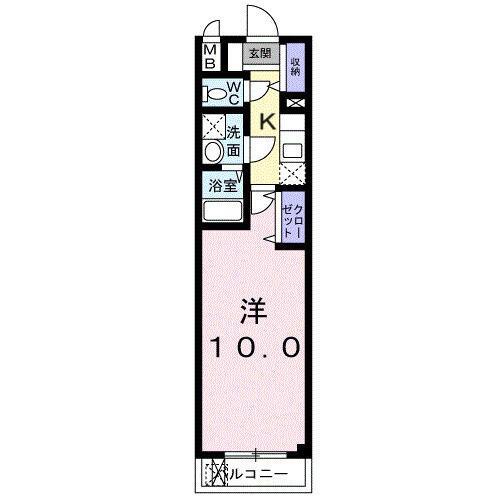 アルトプェンテ(1K/3階)の間取り写真