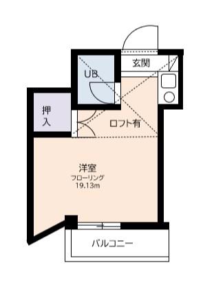 ハイム亀戸(ワンルーム/3階)の間取り写真