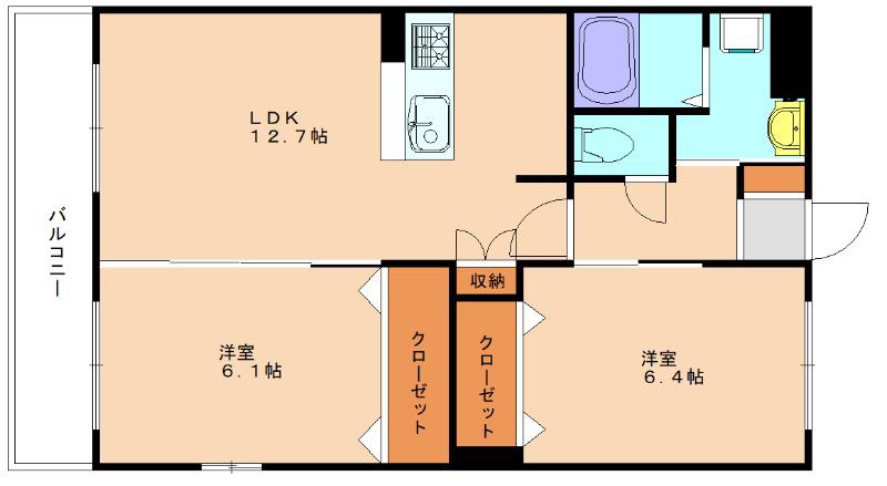 シャインフォレスト(2LDK/2階)の間取り写真