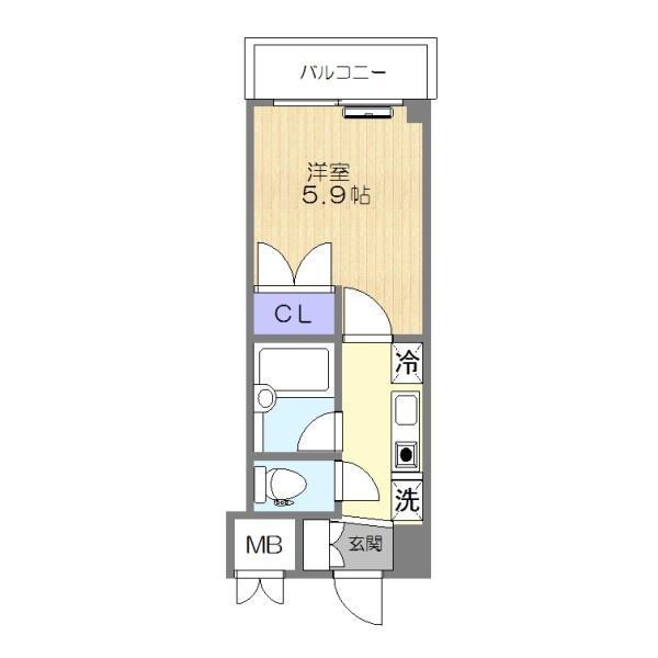 KNB HOUSE美原(1K/3階)の間取り写真