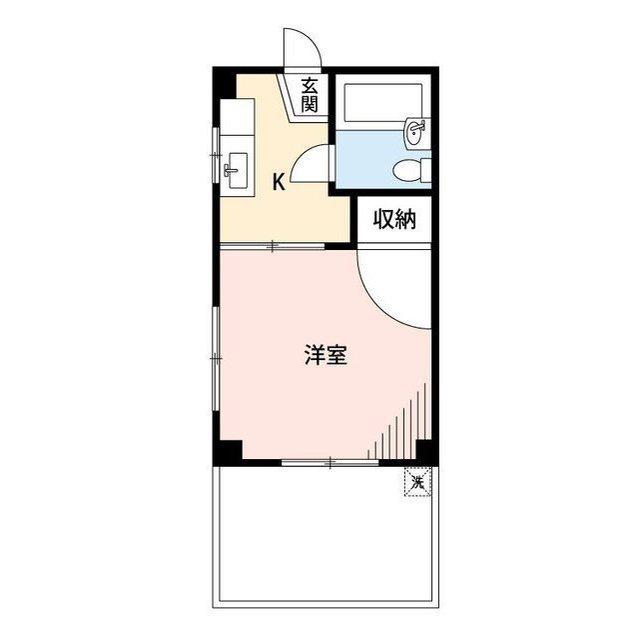 コーポサンヒルズ(1K/1階)の間取り写真