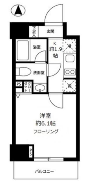 グロースメゾン亀戸(1K/10階)の間取り写真