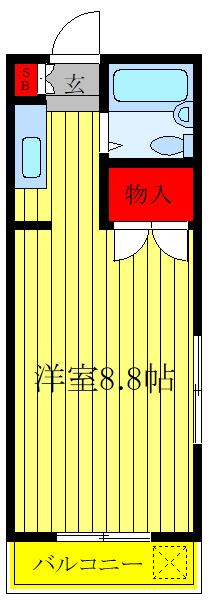 十条ローゼンハイム(1K/2階)の間取り写真