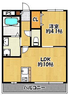 カーロ・セッテ(1LDK/2階)の間取り写真