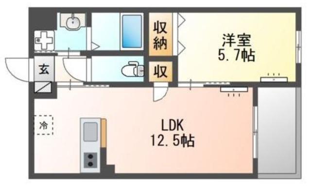 立川市一番町4丁目マンション(1LDK/3階)の間取り写真