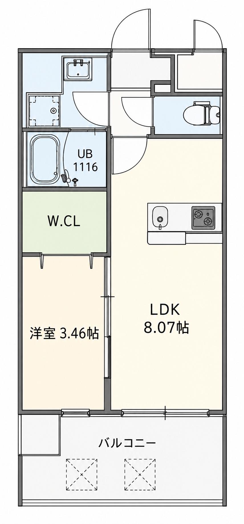アートレジデンス吉野(1LDK/9階)の間取り写真