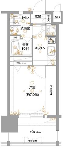 地下鉄箱崎線 箱崎宮前駅 徒歩5分 13階建 築10年(1K/9階)の間取り写真