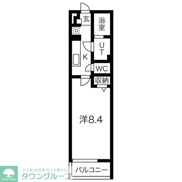 グラディオ岩塚(1K/1階)の間取り写真