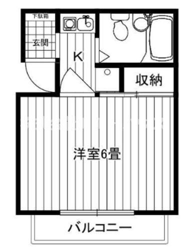 ウインシティ(1K/1階)の間取り写真
