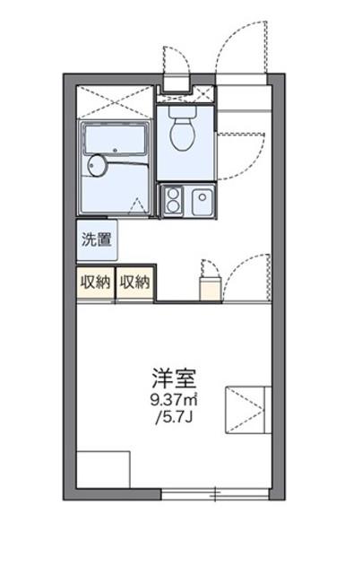 レオパレスアイリス(1K/2階)の間取り写真