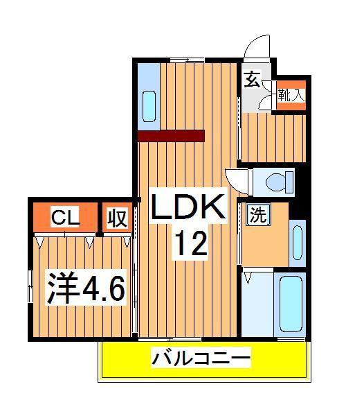 プワールおおたかの森Ⅱ(1LDK/1階)の間取り写真