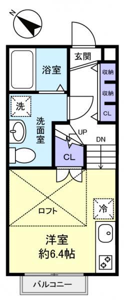 ベルフィーユ(ワンルーム/1階)の間取り写真