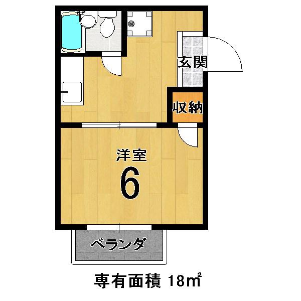 ハイム鴻の巣(1K/3階)の間取り写真