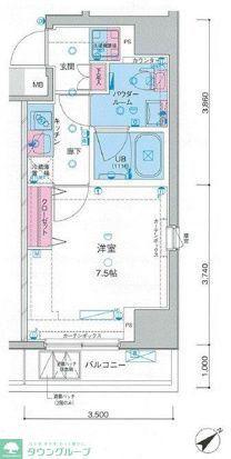 GENOVIA新宿中落合SKYGARDEN(1K/2階)の間取り写真
