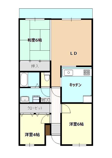 グリーンパレス(3LDK/1階)の間取り写真