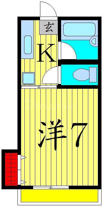 メゾンひとみII(1K/2階)の間取り写真