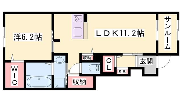 コンコードI(1LDK/1階)の間取り写真
