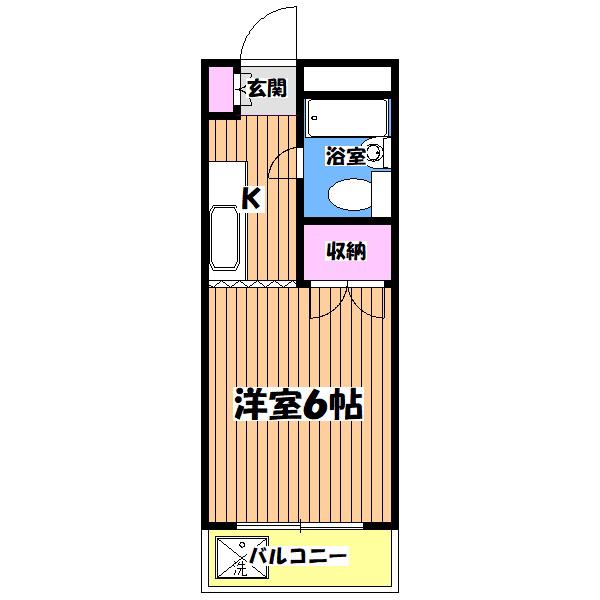サンアベニュー長淵(1K/1階)の間取り写真