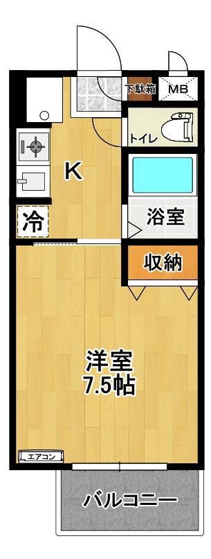 ライオンハイツ(1K/1階)の間取り写真