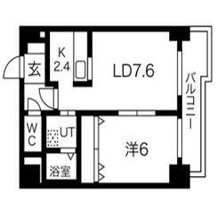 ドエル円山(1LDK/2階)の間取り写真