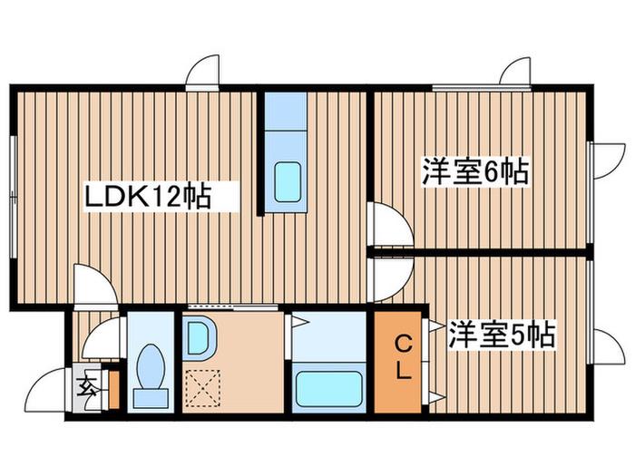 武田AP(2LDK/2階)の間取り写真