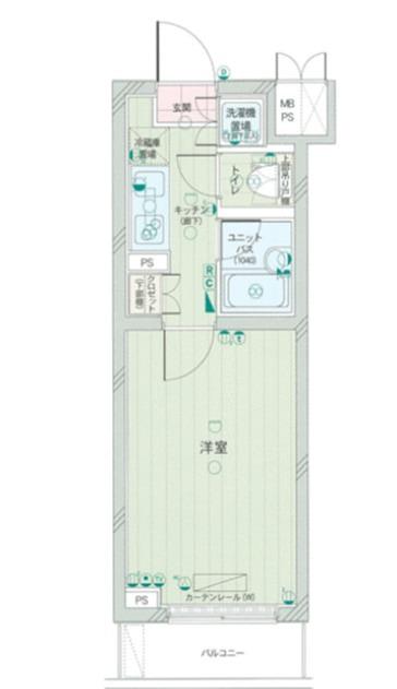 ルーブル中野新橋弐番館(1K/1階)の間取り写真