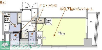 BRIO武蔵小山(ワンルーム/4階)の間取り写真