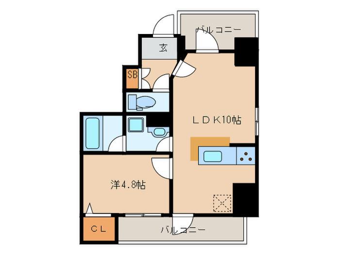 COURE F(1LDK/6階)の間取り写真