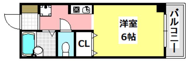 パルウェーブ(1K/4階)の間取り写真