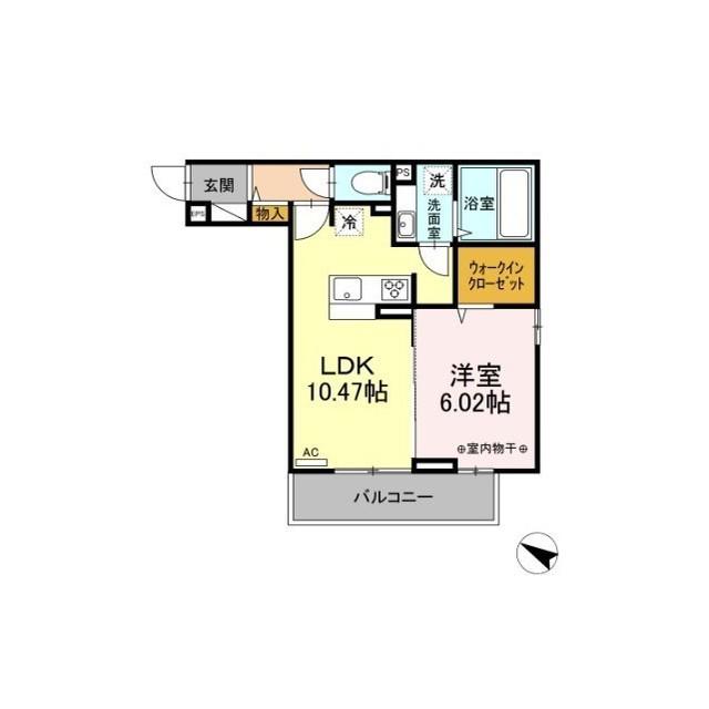 D-ROOM プラシードK(1LDK/3階)の間取り写真