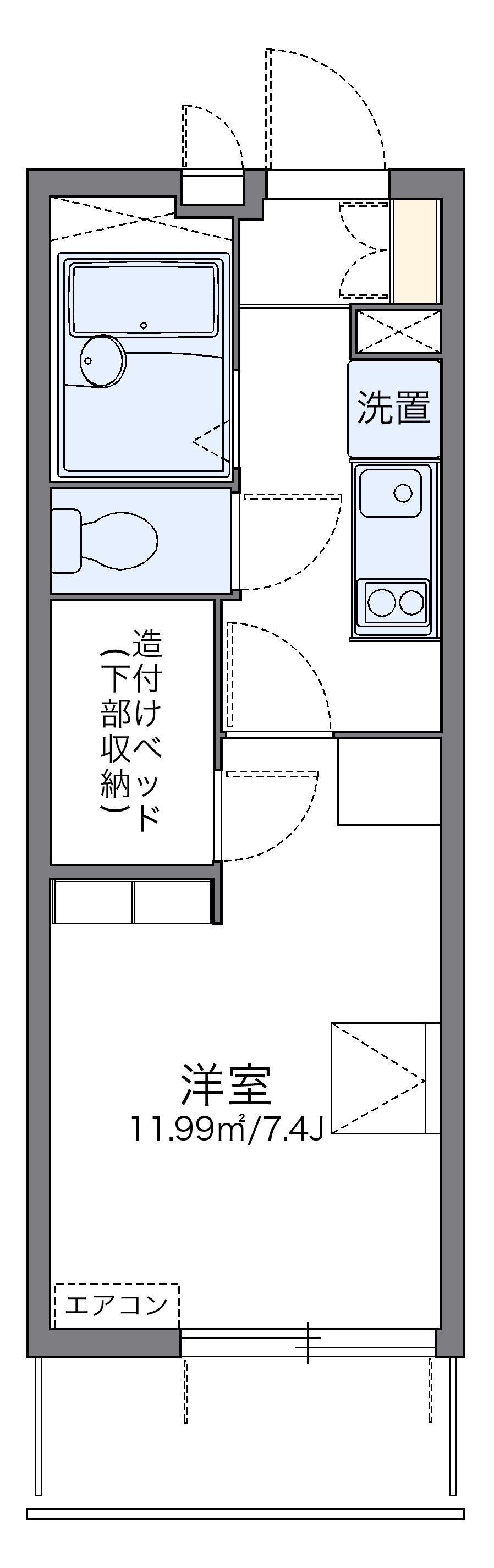 レオパレス入江(1K/1階)の間取り写真