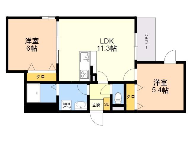 IL・SOLDI(2LDK/2階)の間取り写真