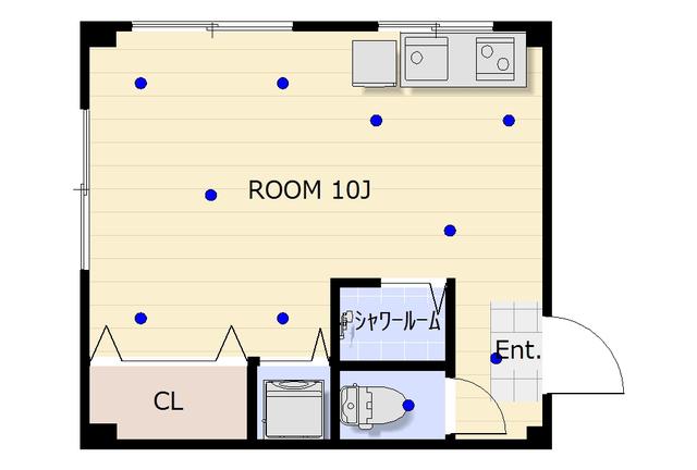 ＪＲ大阪環状線 京橋駅(大阪) 徒歩10分 4階建 築47年(ワンルーム/2階)の間取り写真
